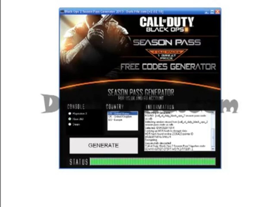 Black Ops 2 Season Pass Generator FREE Codes KEYGEN 2013