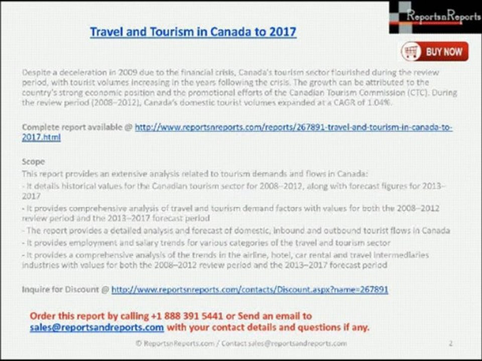 2017 Canada Travel & Tourism Market