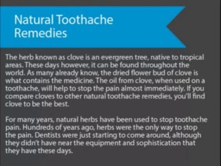 Natural Toothache Remedies