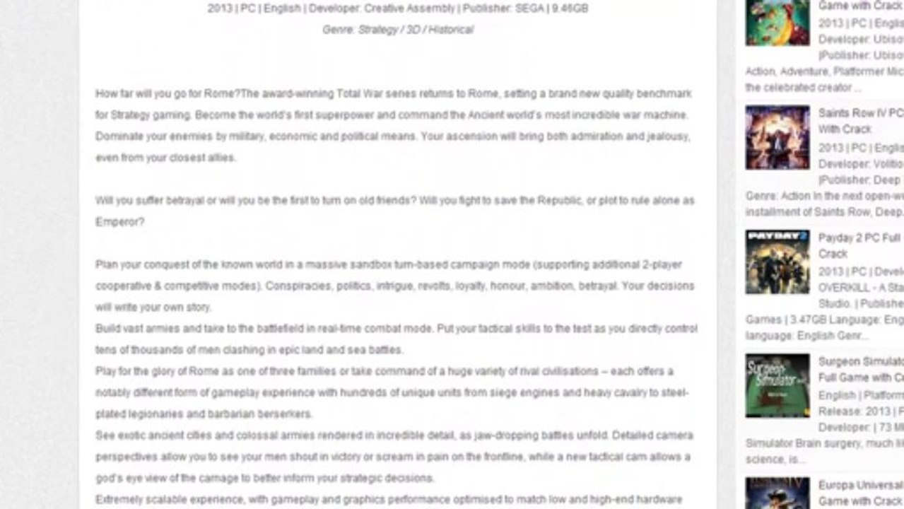 Total War ROME 2 Download PC Full Version with Crack