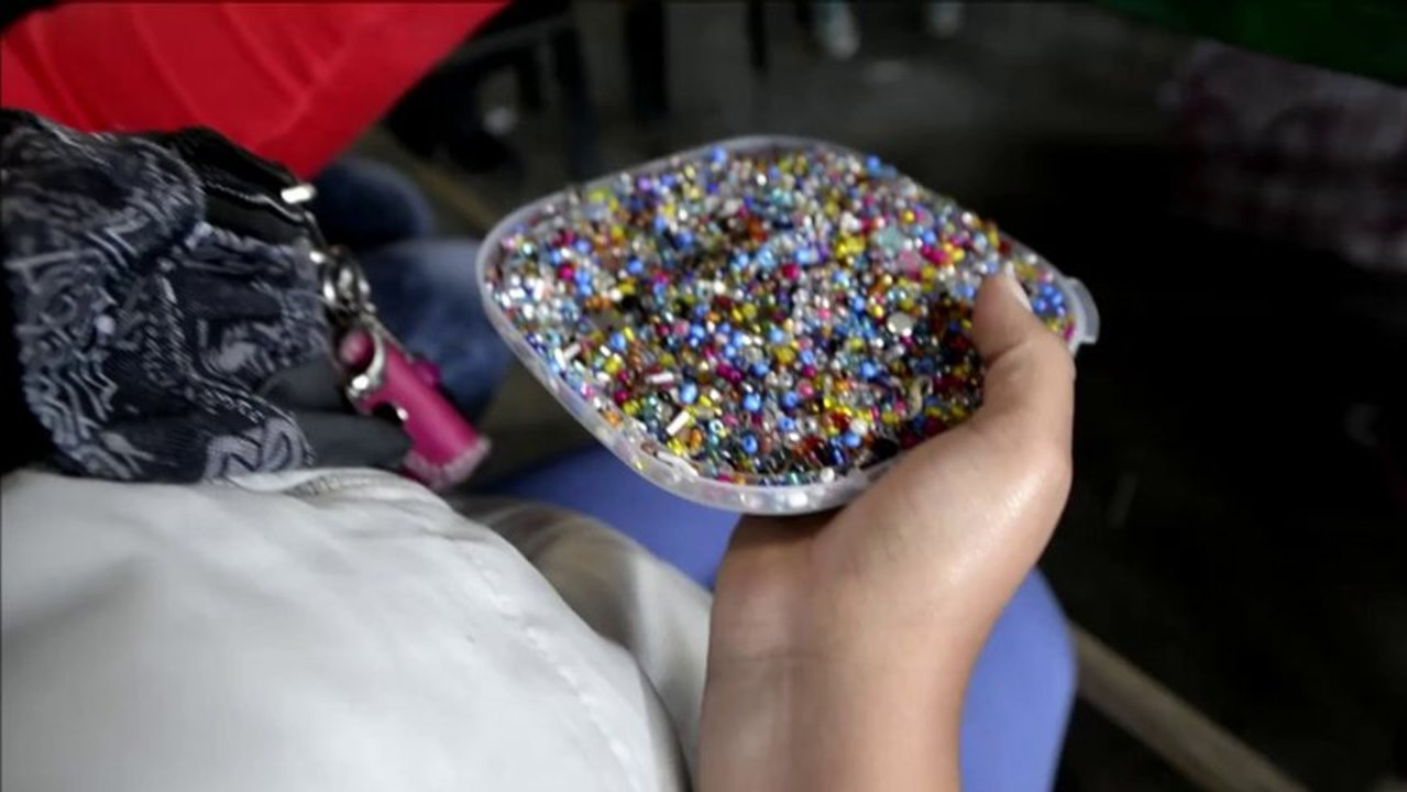 Inmates in handcraft workshop in Peruvian jail