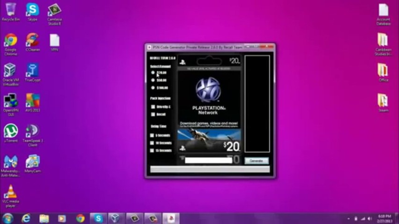 PSN Code Generator - 2013 - FREE PSN Codes