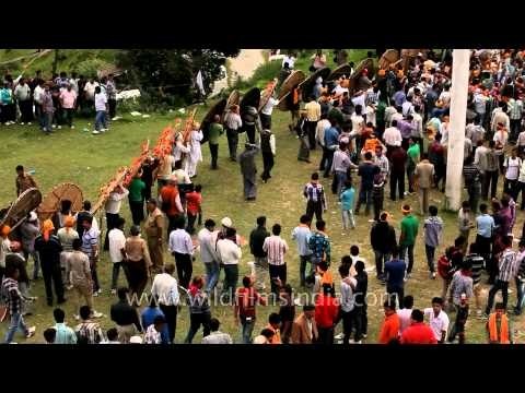 Chamyal Kham (clan) entering the temple premises at Devidhura