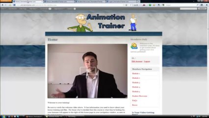 Animation Trainer Members Area.. make animated cartoon online
