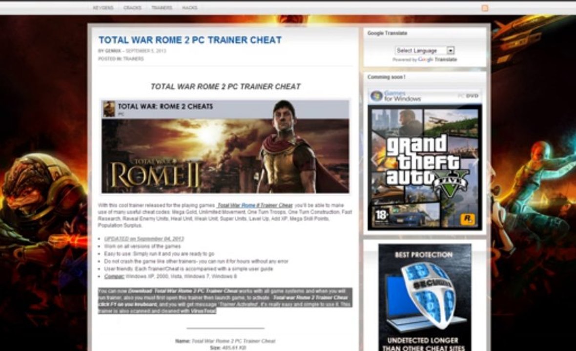 Comment installer vapeur triche Total War Rome 2 Télécharger
