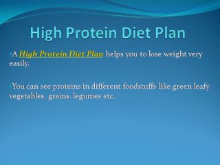 WHAT IS HIGH PROTEIN DIET PLAN