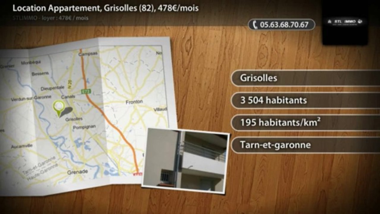 Location Appartement, Grisolles (82), 478€/mois