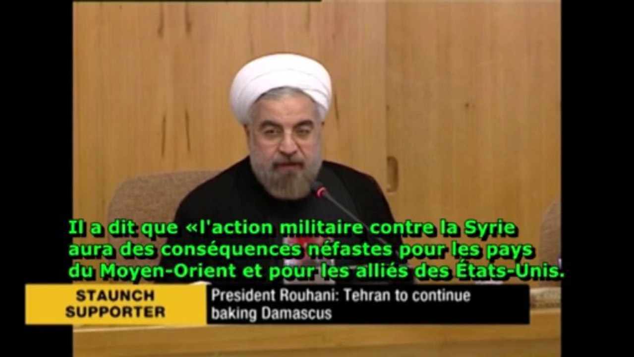 Le président d'Iran Hassan Rouhani affirme que Téhéran continuera à soutenir la Syrie