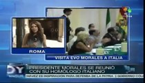 Italia: Evo Morales se reúne con Giorgio Napolitano
