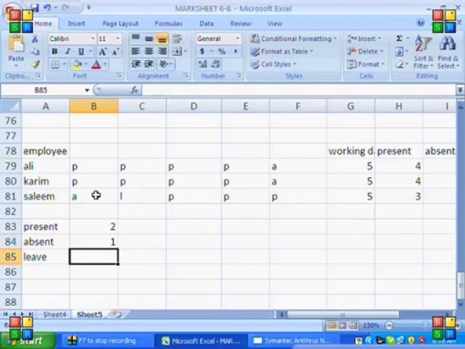 7- MS Excel 2007 Urdu Video Course Class 7 (Urdu Tutorial)