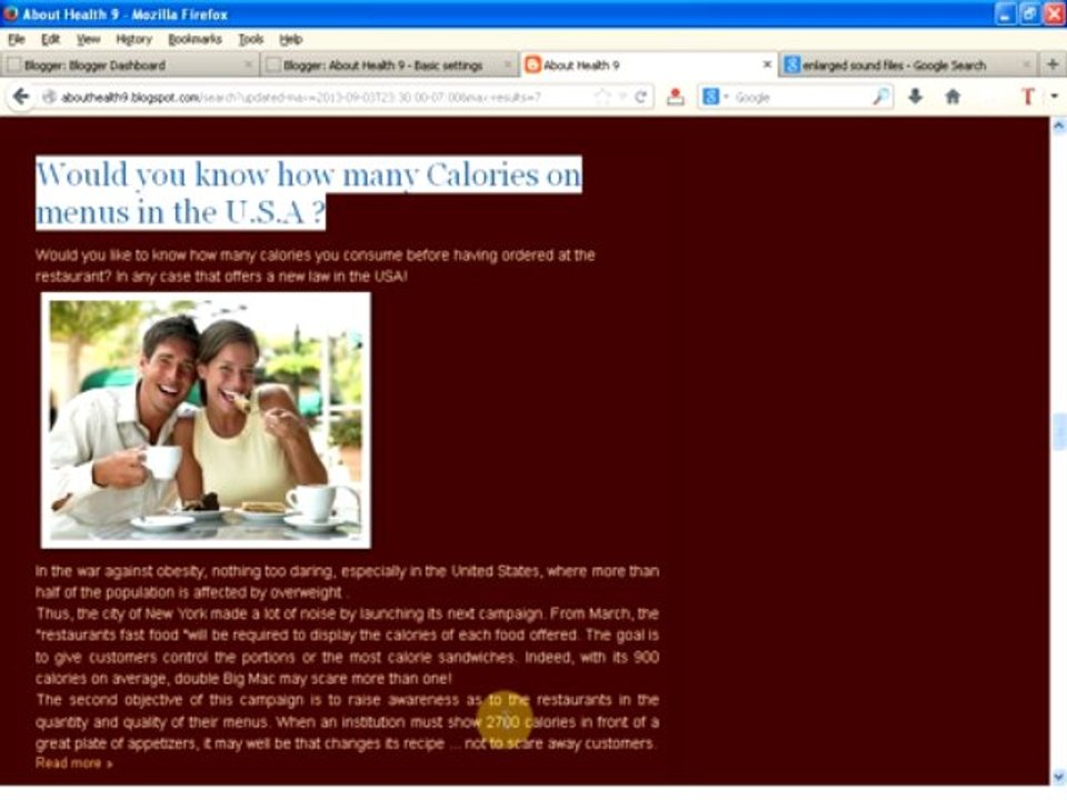 how many Calories on menus in the U.S.A