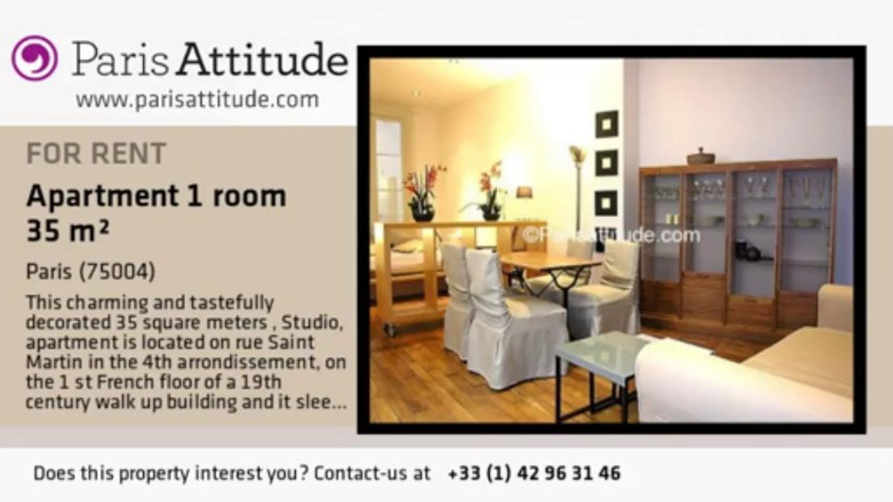 Studio Apartment for rent - Centre George Pompidou, Paris - Ref. 7548