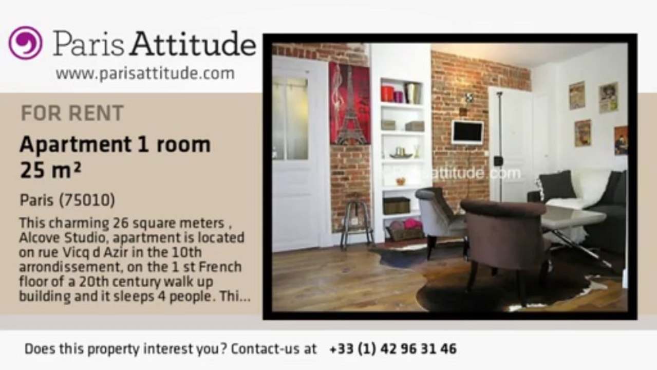 Alcove Studio Apartment for rent - Canal St Martin, Paris - Ref. 7573