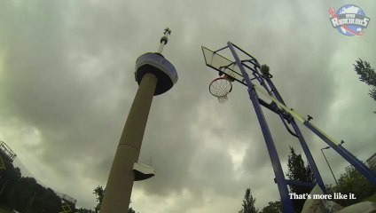 98m WORLD RECORD Basketball Shot  Euromast!