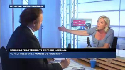 Marine Le Pen, invitée politique de Guillaume Durand avec LCI
