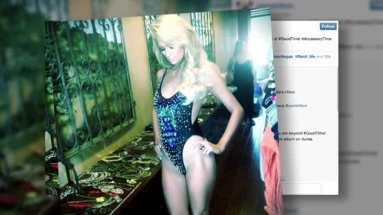 Paris hilton zeigt viel haut hinter den kulissen
