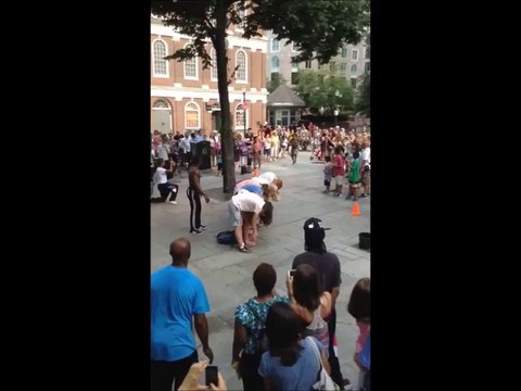 Street Performer Kicks Participant in Hilarious Fail