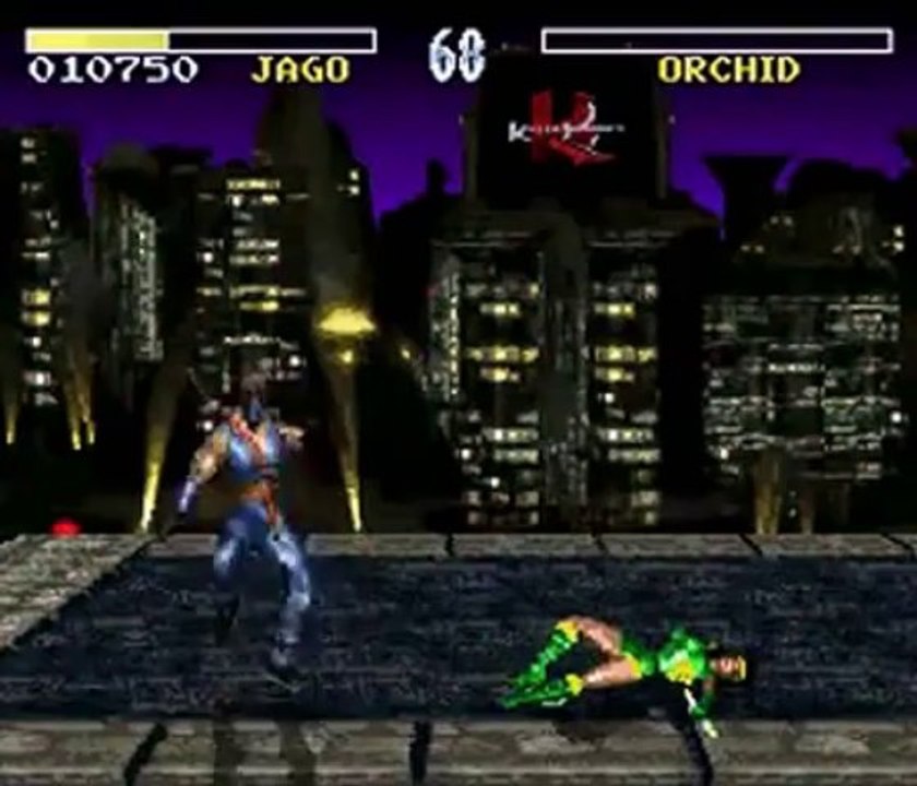 Killer Instinct | Gameplay - Jago versus Orchid | Super Nintendo (SNES)