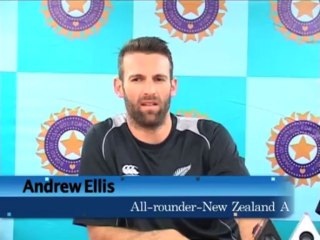 New Zealand A all rounder Andrew Ellis pre match conference