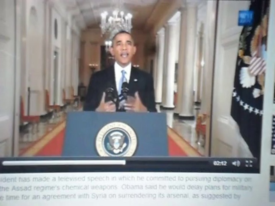 Discours de Barack Obama à la nation, mardi soir le 10 septembre 2013, sur la crise syrienne.