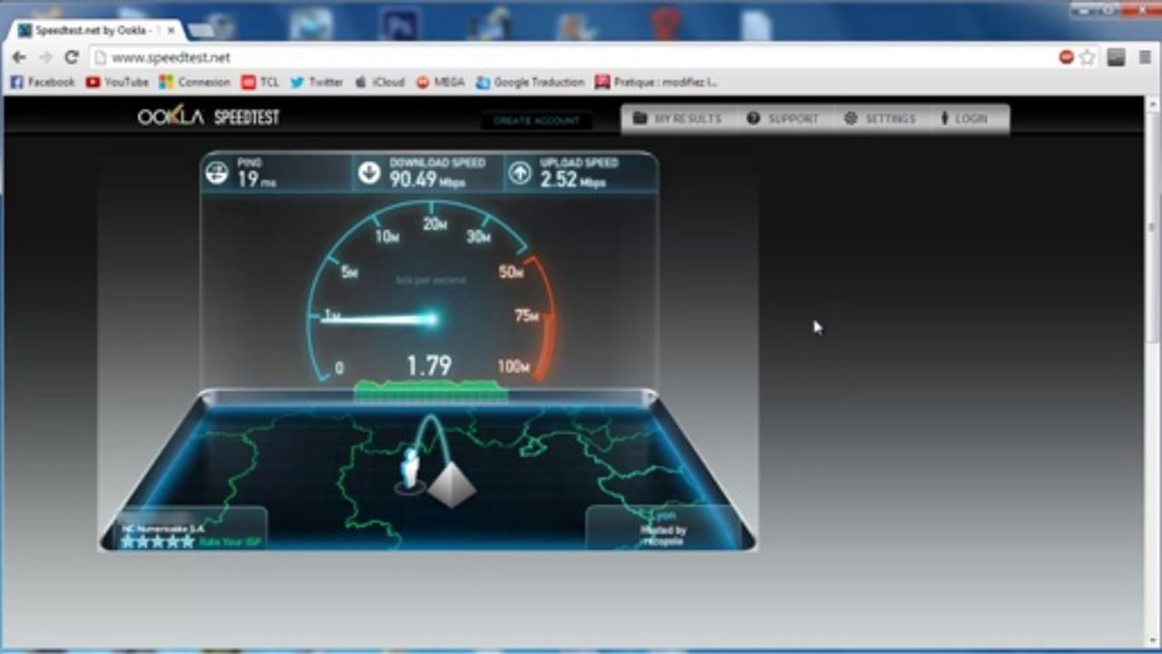 Test de débit fibre NUMERICABLE