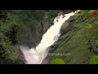 A view of the waterfall from top of the hills