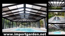 Toiture ouvrante motorisée pour la véranda piscine Import Garden