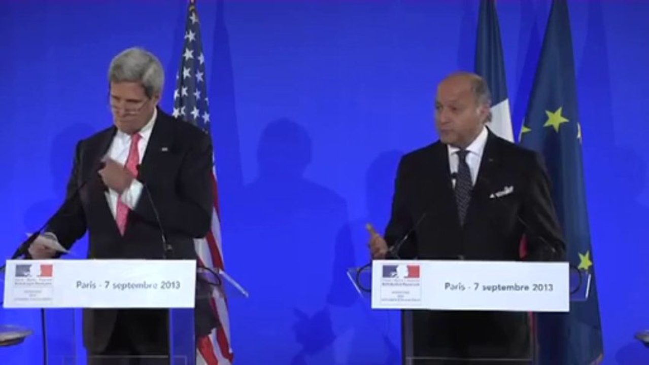 Conférence de presse de Laurent Fabius et John Kerry (07-09-13) 1ère partie