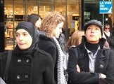 Journée sans immigrés : freeze dans une rue piétonne de Lille