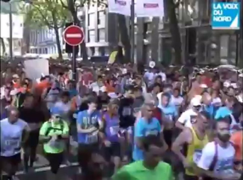 Au coup d'envoi du semi-marathon de la Braderie