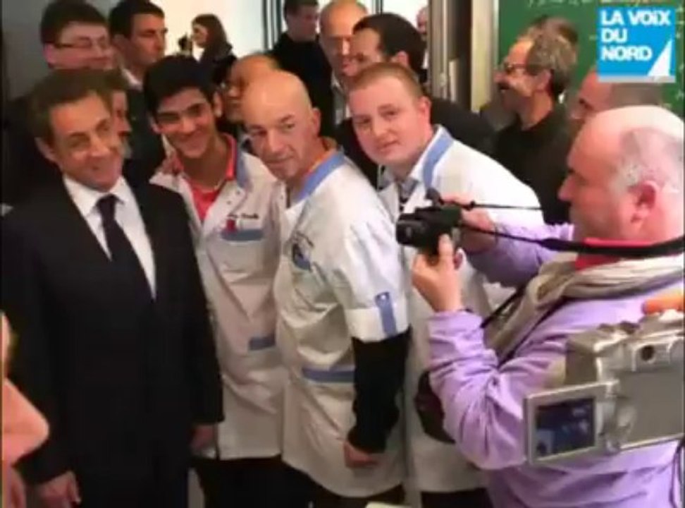 Nicolas Sarkozy en visite au CFA de Tourcoing