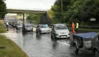 Etrun : une portion de la D939 coupée suite à une orage
