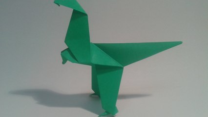 Como hacer un dinosaurio de papel sencillo (Velociraptor)