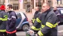 Manifestation de pompiers à Lille