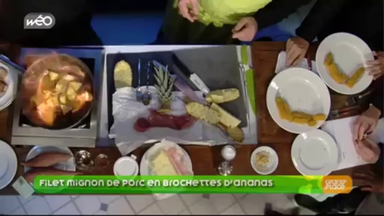 La recette de Yannick : le filet mignon de porc en brochettes d'ananas