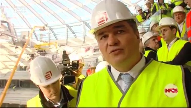 David Douillet en visite sur le chantier du Grand Stade