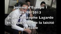 Jean-Christophe Lagarde débat sur la charte de la laïcité sur EUROPE 1
