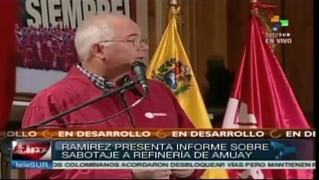Min. Ramírez: Explosión de Amuay fue una acción de sabotaje deliberada
