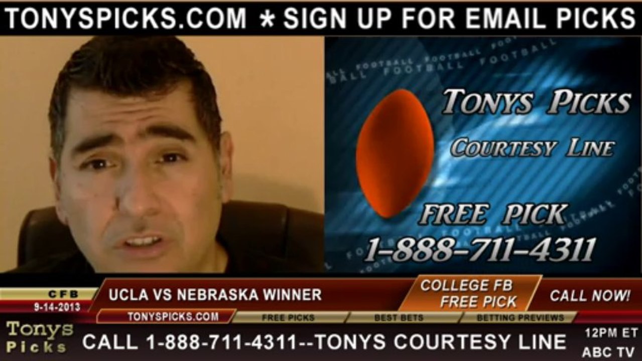 Nebraska Cornhuskers vs. UCLA Bruins Pick Prediction NCAA College Football Odds Preview 9-14-2013