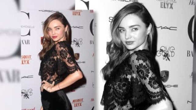 Miranda Kerr Goes Braless In Lace Dress