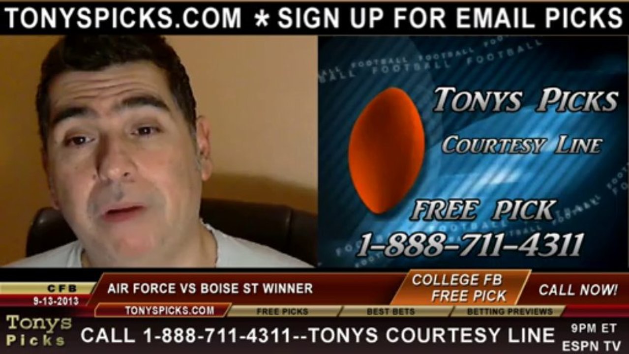 Boise St Broncos vs. Air Force Falcons Pick Prediction NCAA College Football Odds Preview 9-13-2013