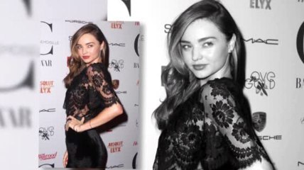 Miranda Kerr ne porte par de soutien-gorge dans une robe en dentelle