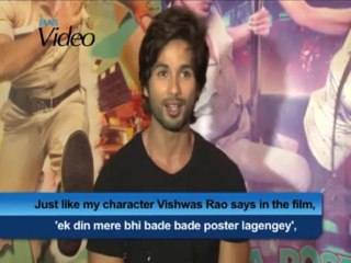Shahid connects with Vishwas Rao in Phata Poster