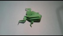 Origami - How to make a origami frog (inflatable)