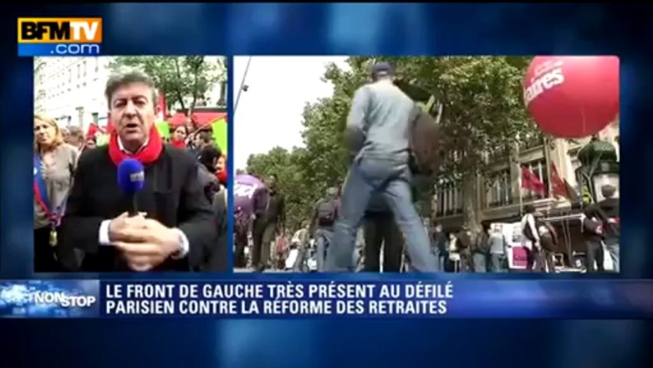 Manifestation contre une réforme des retraites injuste selon Mélenchon - 10-09