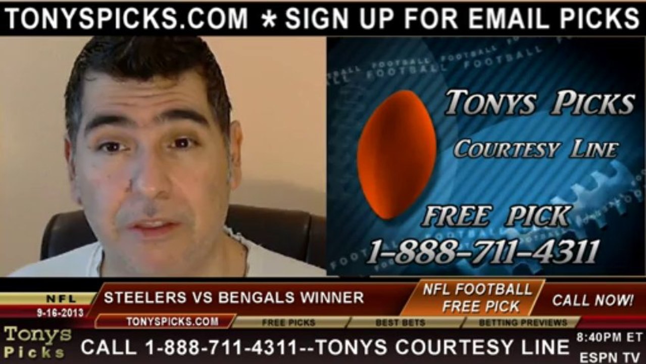 Cincinnati Bengals vs. Pittsburgh Steelers Pick Prediction NFL Pro Football Odds Preview 9-16-2013