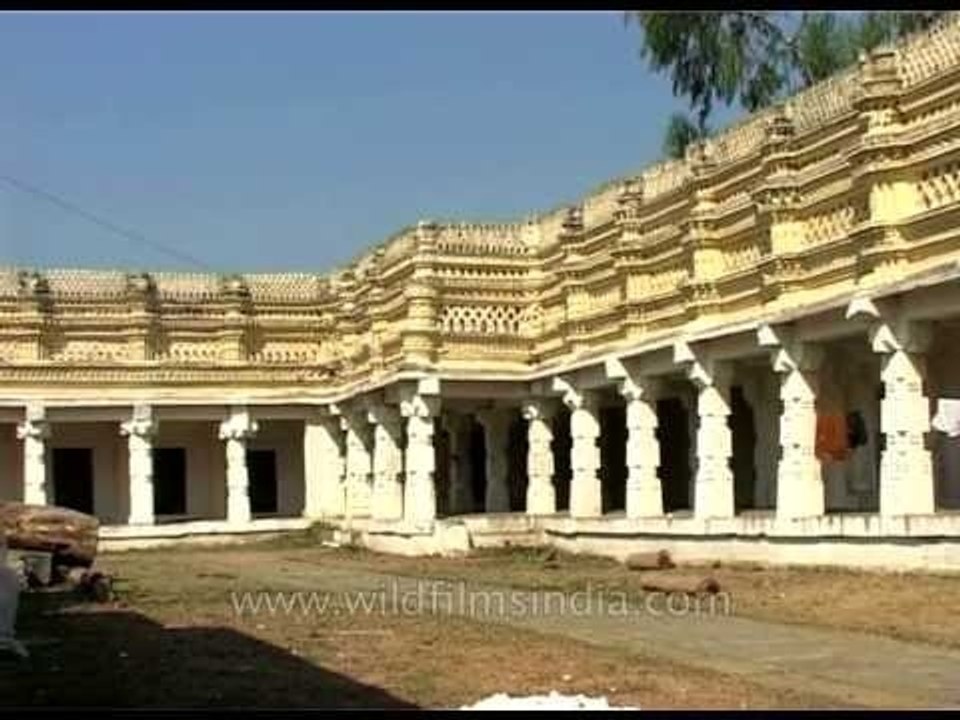 Pillars at the temple in Bengaluru