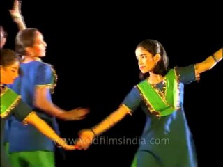 Young artists performing Bharatnatyam