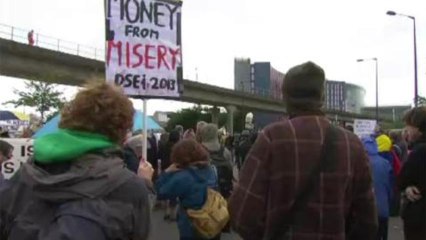 Activists protest against London arms fair