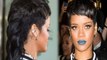 Rihanna Wears Blue Lipstick